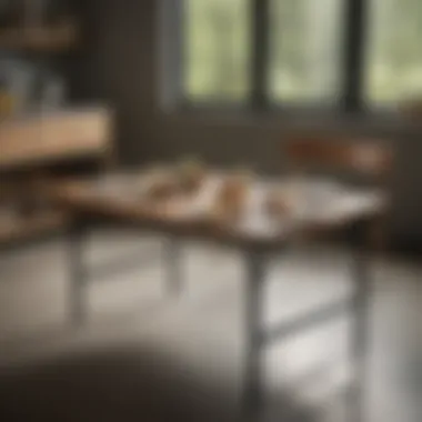 Elegant Dining with Collapsible Tables A versatile collapsible table set up in a cozy dining area, showcasing its elegant design.