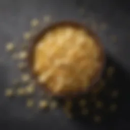 An overview of freeze dried potato flakes in a bowl