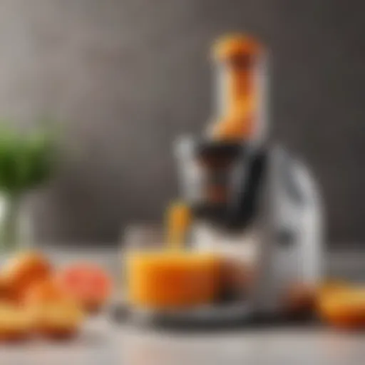 Elegant design of a juicer showcasing its ergonomic features