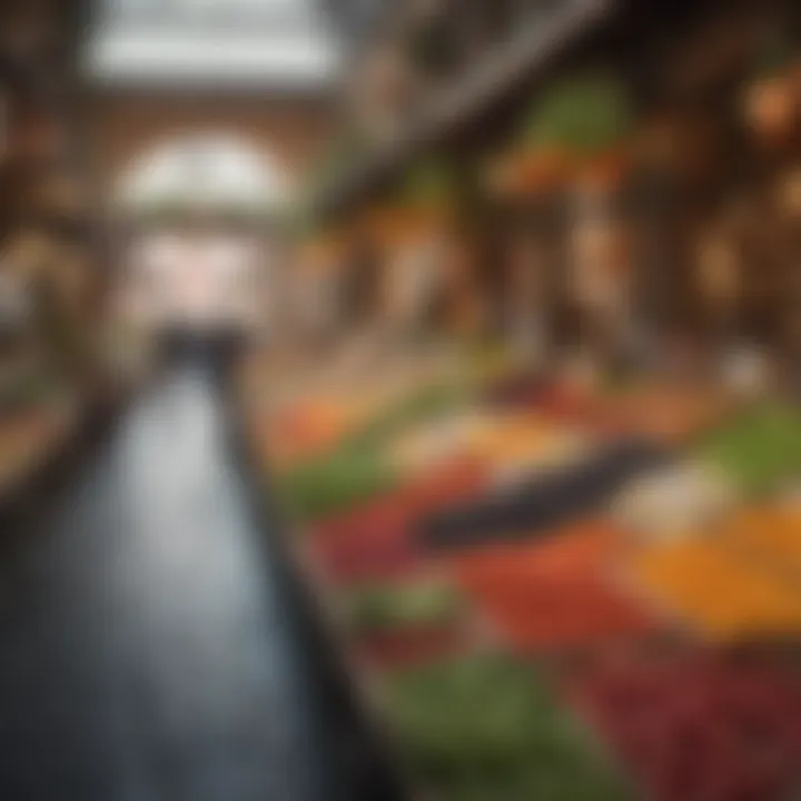 A vibrant Italian market filled with regional delicacies and fresh produce