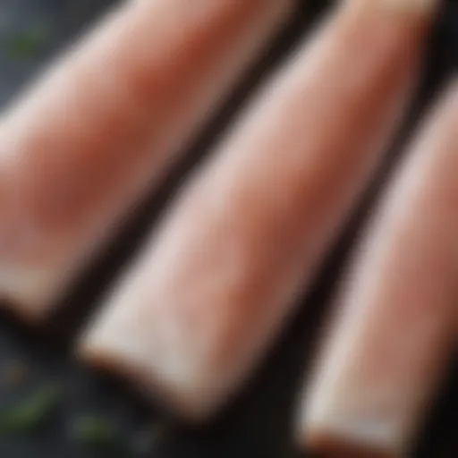 Fresh cod fillets ready for seasoning