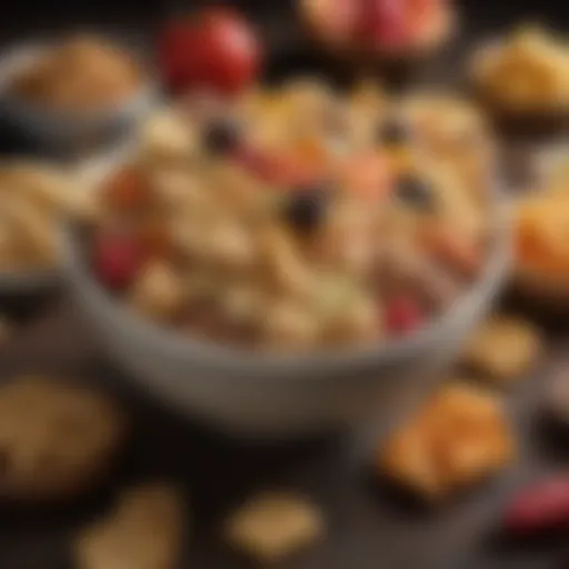 Assorted fiber-rich snacks in a bowl