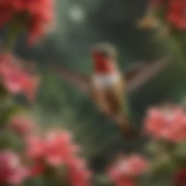 Floral Haven for Hummingbirds Stunning array of flowers attracting hummingbirds