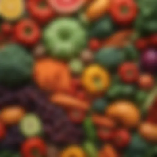 A vibrant assortment of fresh vegetables and fruits