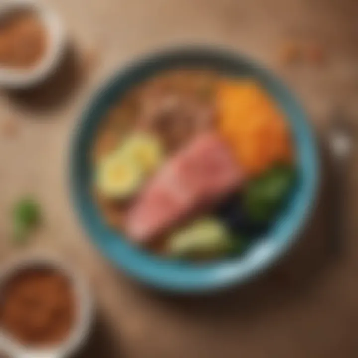 A colorful plate featuring lean proteins and healthy fats