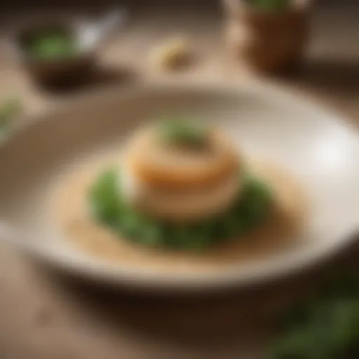 A beautifully plated sand dab dish garnished with fresh herbs