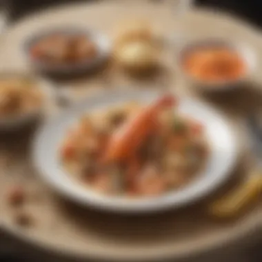 Seafood Dining Experience with Sand Dab A table set for a seafood dinner featuring sand dab as the centerpiece