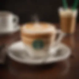 A beautifully crafted espresso beverage with intricate latte art