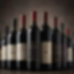 A selection of red wine bottles with different varietals