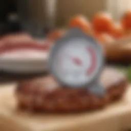 Wireless meat thermometer displaying precise temperature readings