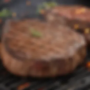 A beautifully grilled steak on a Char Broil Performance grill