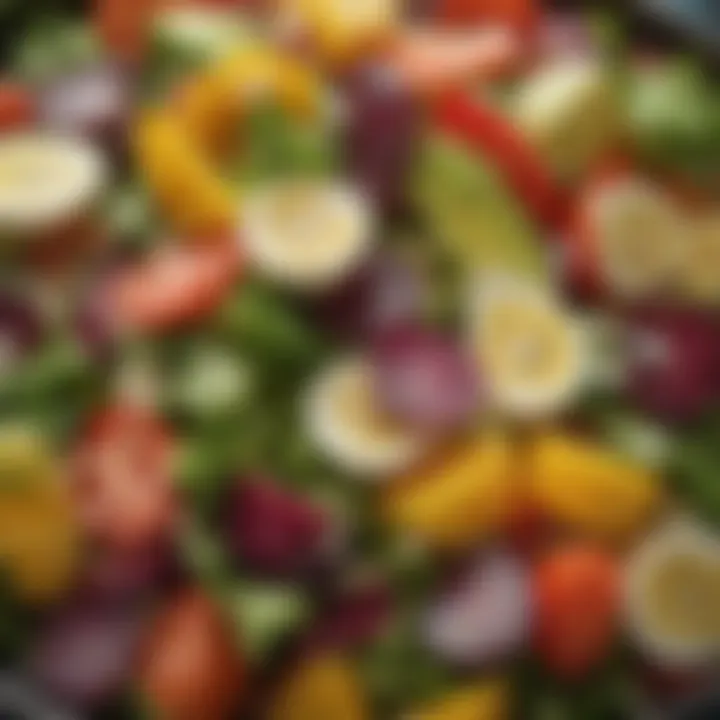 A close-up of a colorful vegetarian salad