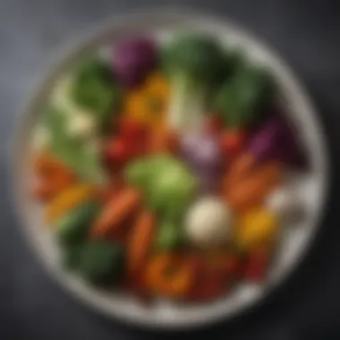 Artful Presentation of Seasonal Vegetables Seasonal vegetables beautifully arranged on a plate