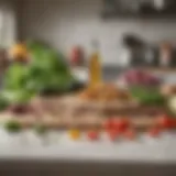 Fresh ingredients arrayed elegantly on a countertop