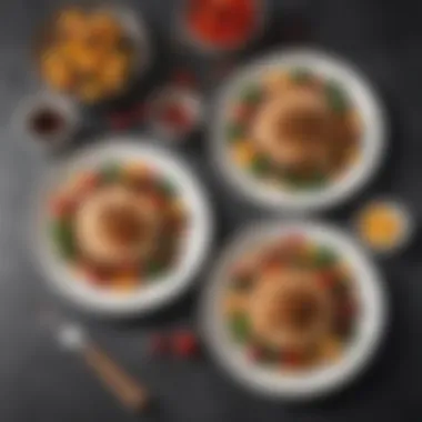 Deliciously Balanced Plates for Couples Two plates of beautifully arranged healthy dishes side by side