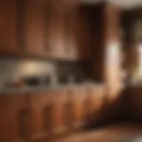 Elegant wood paneling inside a kitchen cabinet
