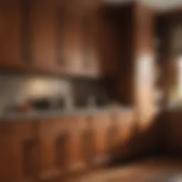 Elegant wood paneling inside a kitchen cabinet