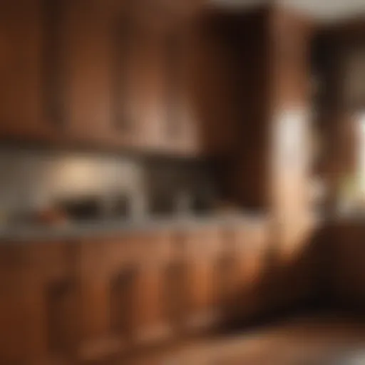 Elegant wood paneling inside a kitchen cabinet