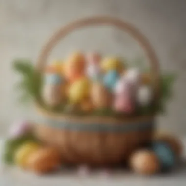 An elegant display of sustainable Easter basket items, emphasizing eco-friendly choices.