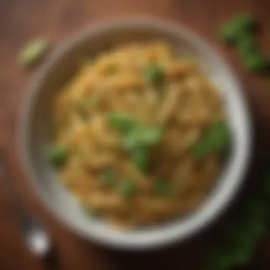 Herb-Infused Pasta Delight A simple pasta dish garnished with fresh herbs