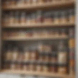 A neatly arranged pantry with labeled containers