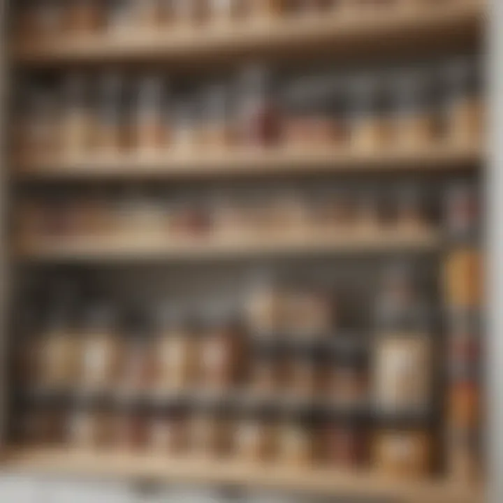 A neatly arranged pantry with labeled containers