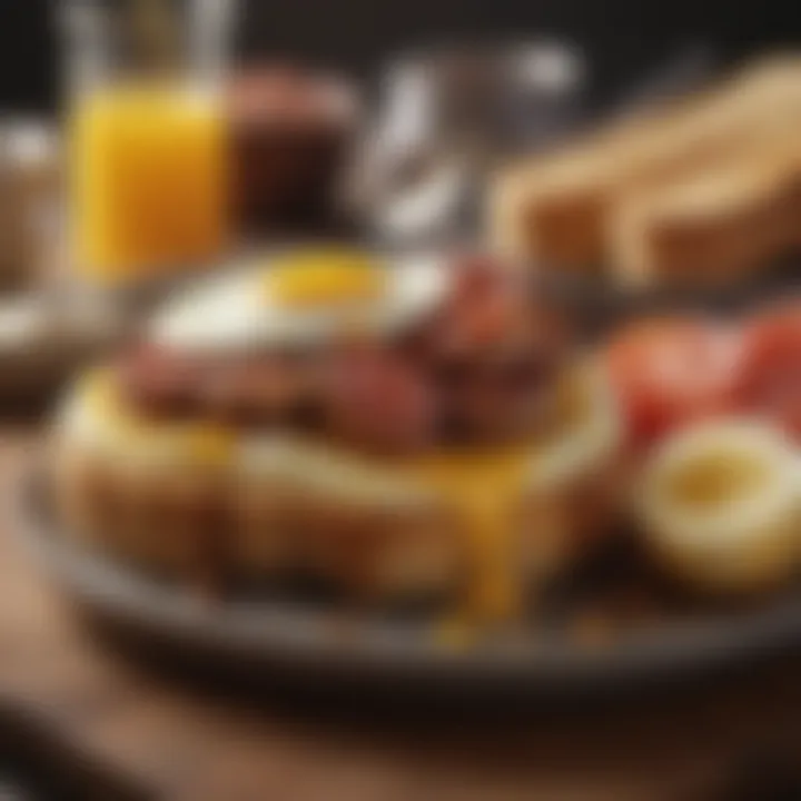 An inviting breakfast spread featuring homemade sausage alongside eggs and toast
