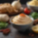 A vibrant array of spices and ingredients for creating spicy mayonnaise