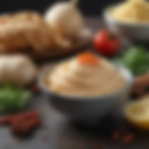 A vibrant array of spices and ingredients for creating spicy mayonnaise