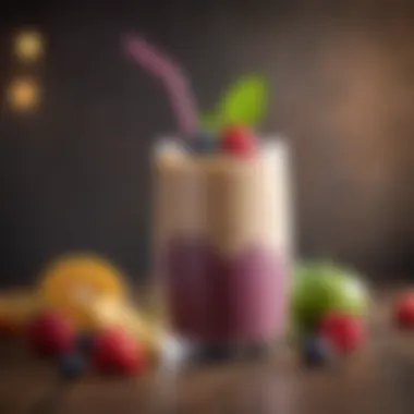 Delicious Energy Smoothie Presentation A beautifully served energy smoothie in a glass with a straw