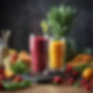 Fresh Ingredients for Energy Smoothies Vibrant array of fresh fruits and greens for smoothie preparation