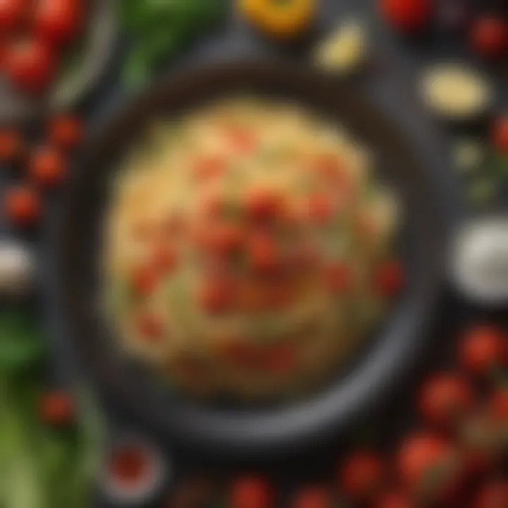 A vibrant assortment of fresh vegetables for a meatless spaghetti dish