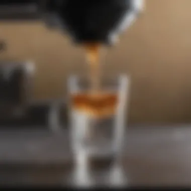 The Essence of Water Quality A close-up of pristine water being poured into a coffee maker, highlighting water quality and clarity