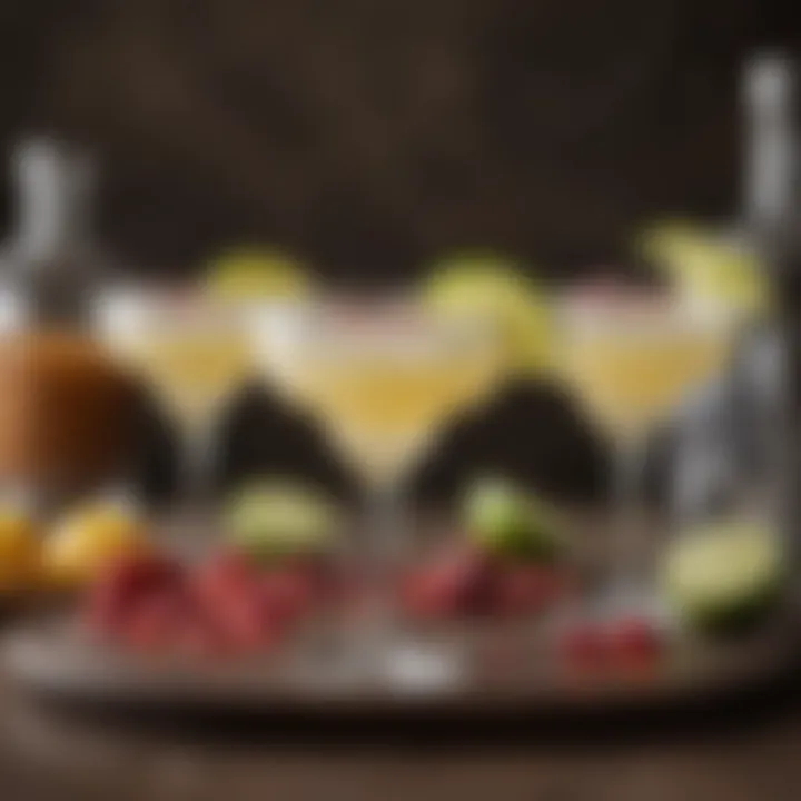 An array of creative garnishes and flavor enhancers for margaritas