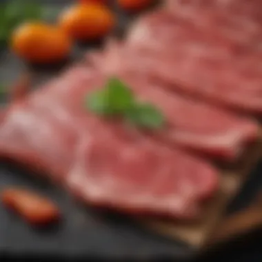 Selecting Premium Cuts of Meat Juicy cuts of meat ready for marination