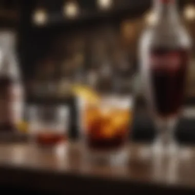 Elegant presentation of Rum and Coke on a bar