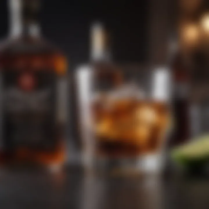 Selection of premium rums for cocktails