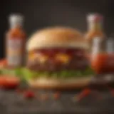 A vibrant array of fresh ingredients for spicy burger sauce