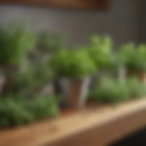 Assortment of fresh herbs in a countertop garden