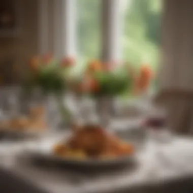 Romantic Dining Ambiance Elegant table setting with romantic ambiance