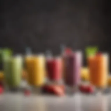 Variety of Smoothie Recipes Diverse smoothie recipes displayed in glasses