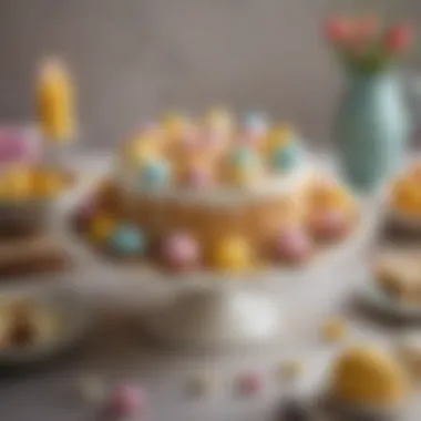 Artfully arranged Easter-themed dessert platter showcasing innovative treats