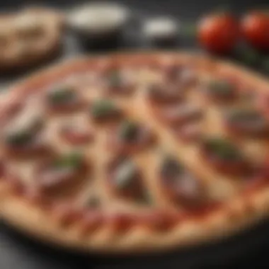 Perfectly Baked Pizza on Cuisinart Stone Cuisinart pizza stone with a perfectly baked pizza on top