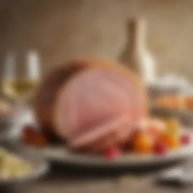 Indulgent Pairing of Baked Ham and Creamy Delights A delectable baked ham dish paired with creamy sides