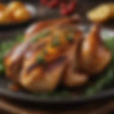 Grilled Chicken with Fresh Herbs A vibrant display of grilled chicken with herbs and spices