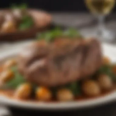 Classic Italian Lamb for Easter Traditional Italian lamb dish garnished with fresh herbs.
