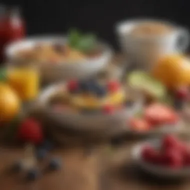 A selection of fresh fruits and grains showcasing a balanced breakfast.