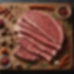 A visual representation of various beef cuts suitable for jerky making.