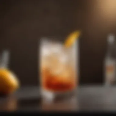 Sophisticated Non-Alcoholic Beverage Stylish non-alcoholic beverage served in a sophisticated setting