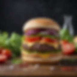A vibrant selection of fresh vegetables and herbs for gourmet diet hamburgers